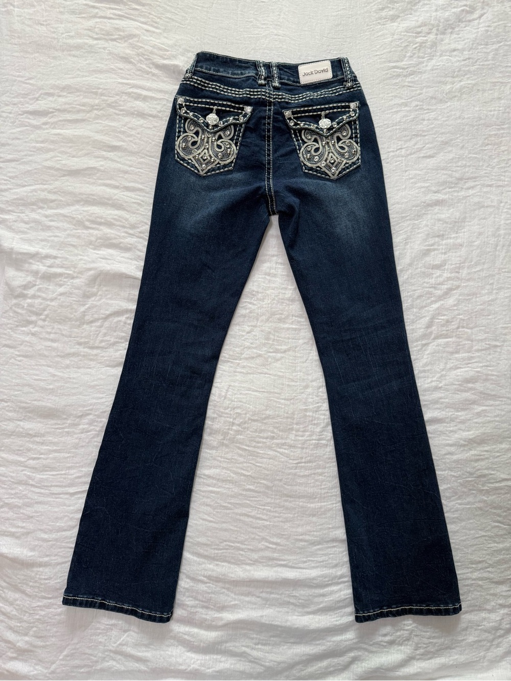 Jack David Embellished Bootcut Jeans Size 3 Y2K McBling Affliction Core Studded